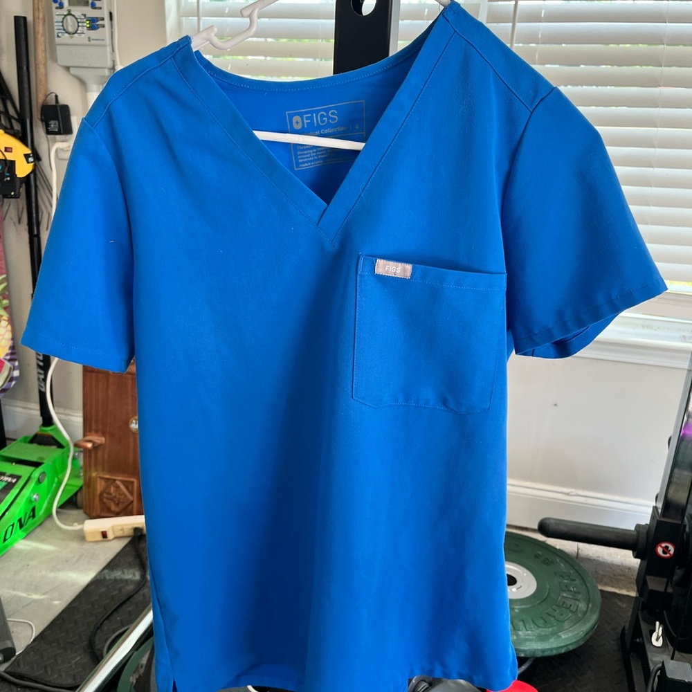 Figs Blue Scrub Top and Pants